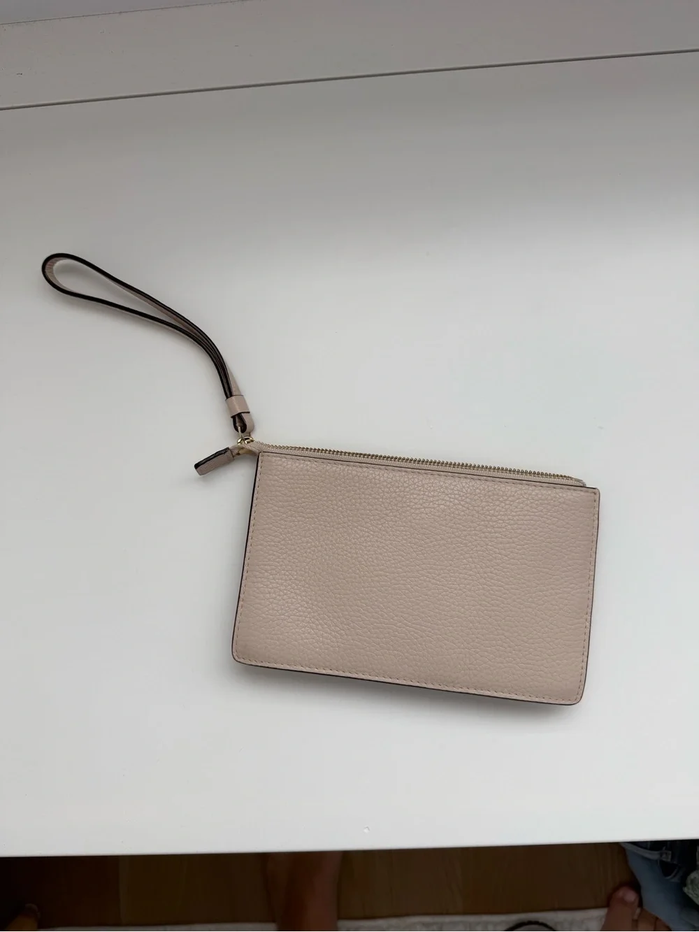kate spade Blush Laser-Cut Leather Wristlet Clutch